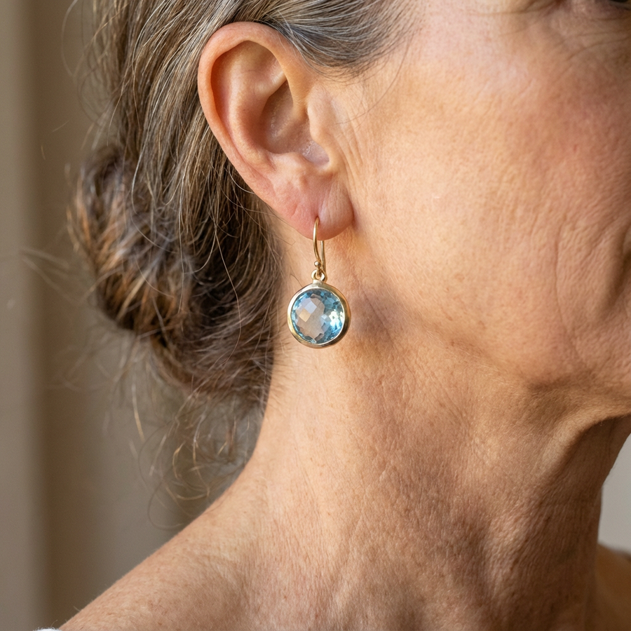 Lois - Vintage Blue Crystal Earrings
