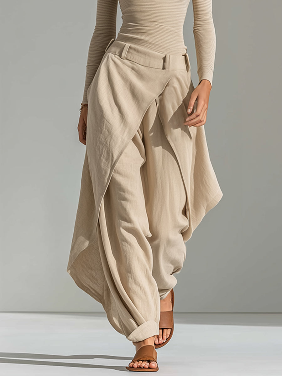 Romy Beige Set – Boat Neck Top & Wide-Leg Pants