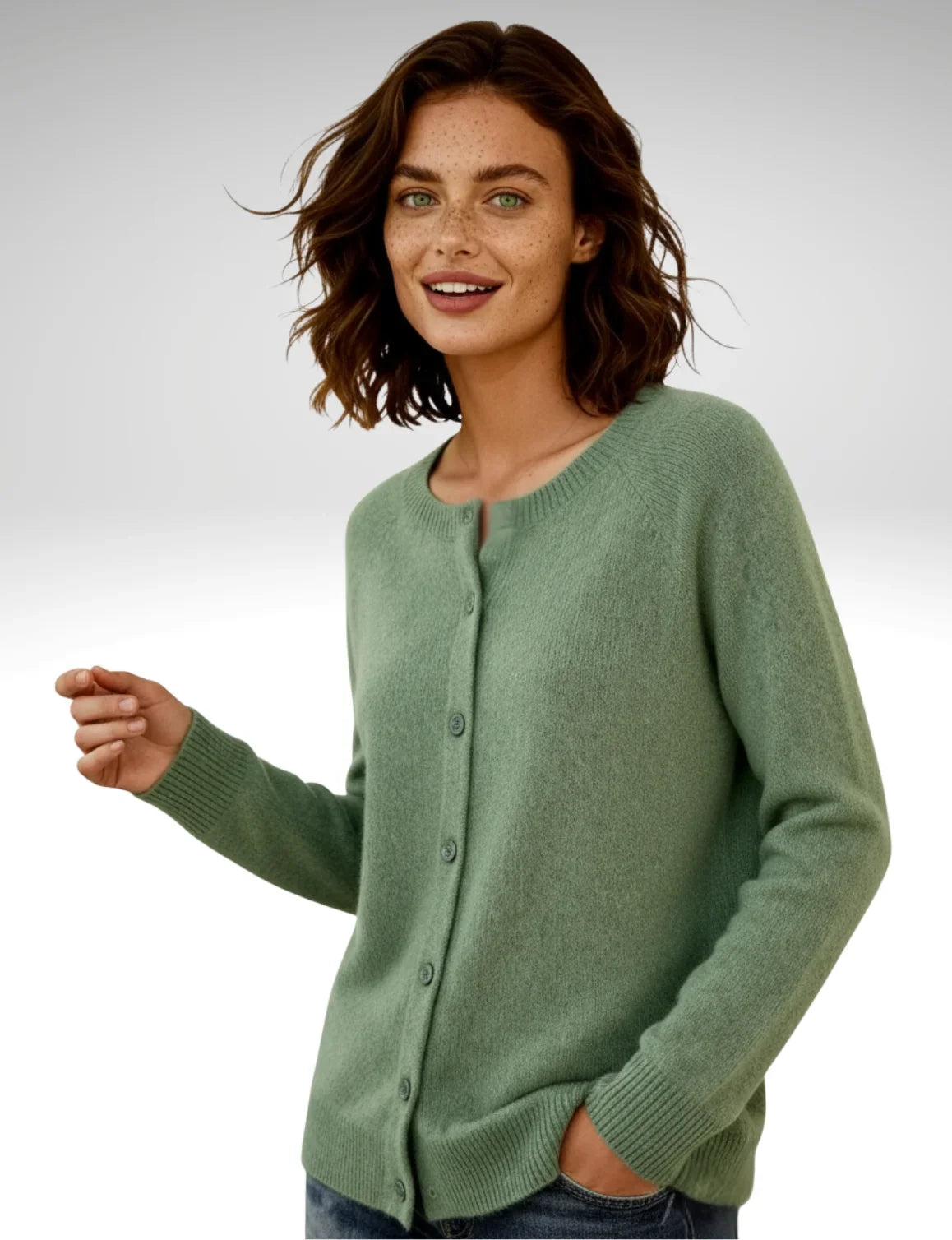 Sage Crew Cardigan