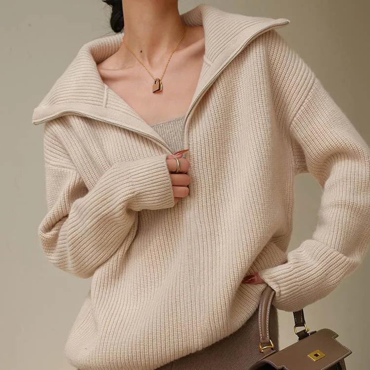 Ava Zip-Collar Knit