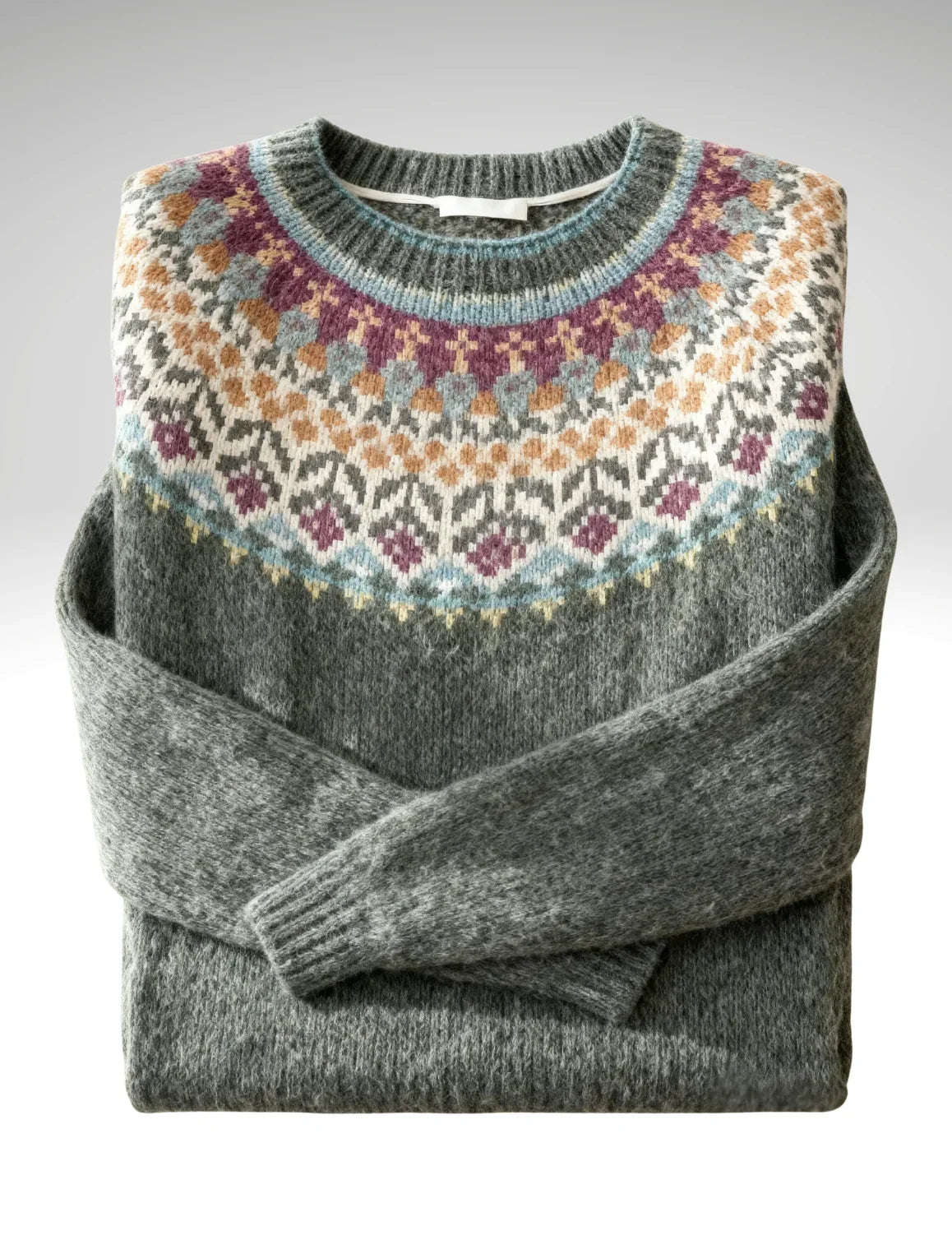Moorland Yoke Jumper — Moss Green Multicolour
