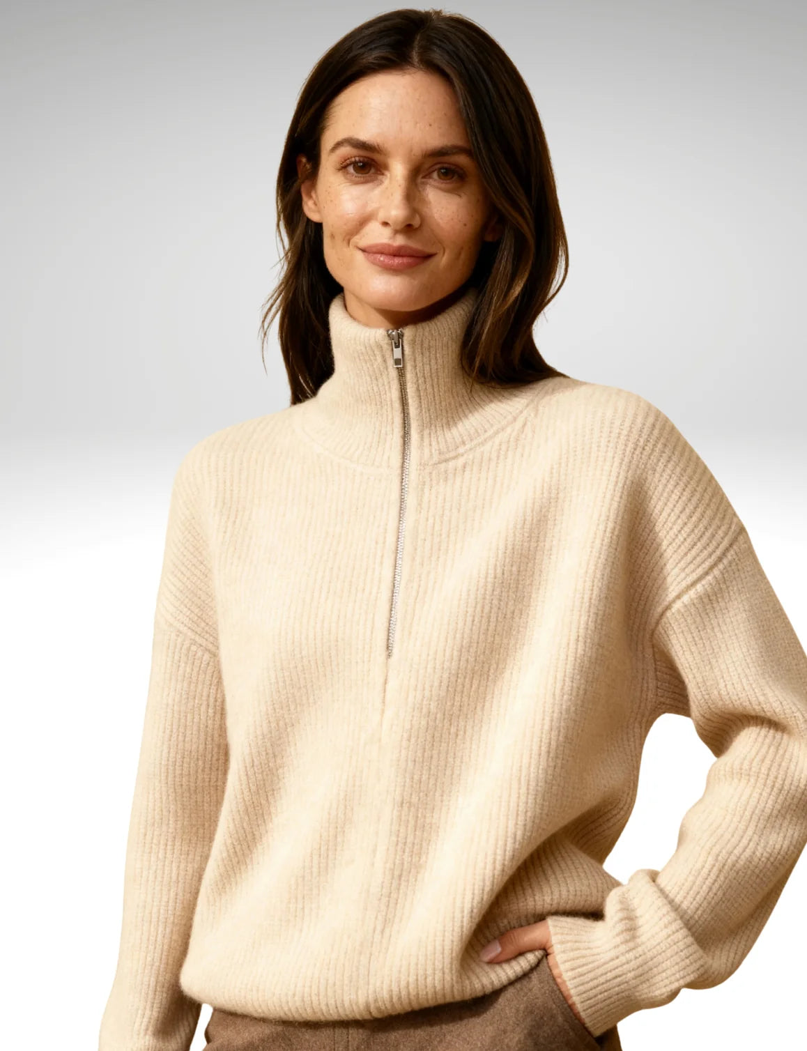 Ava Zip-Collar Knit