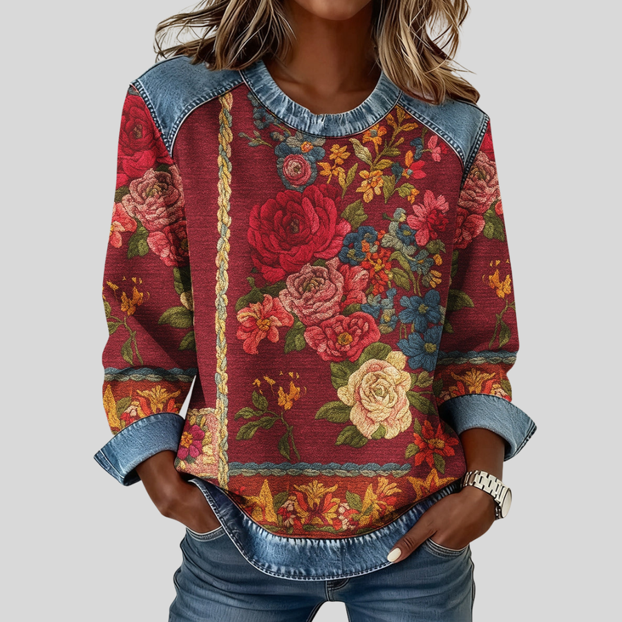 Junelle  Floral Print Sweatshirt
