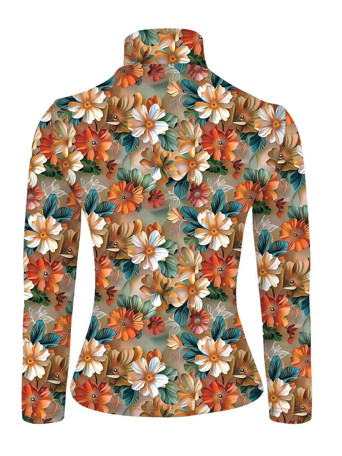 Lucille | Floral High-Neck Turtleneck