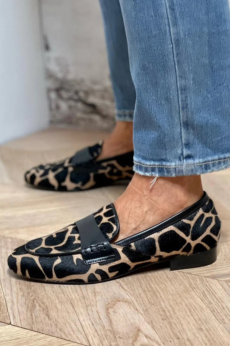 Animal Print Loafer with Elegant Details