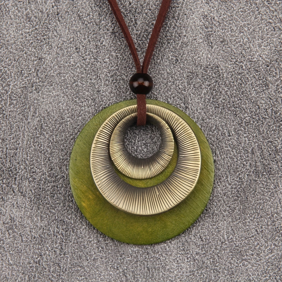 Vintage Style Layered Zinc Alloy Disc Long Pendant Necklace