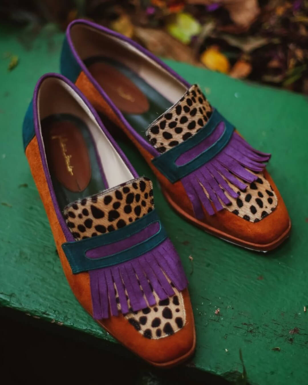 Loafer with Fringes and Animal Print