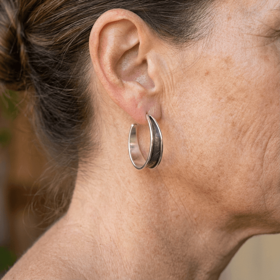 Vintage Hammered Handmade Hoop Earrings