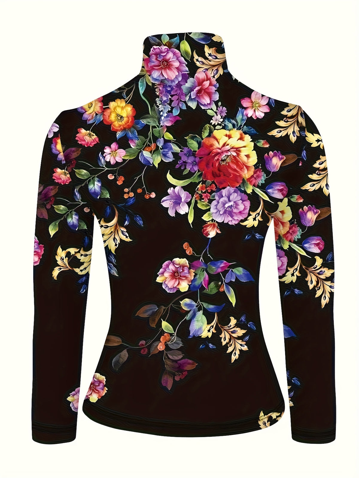 Vivian | Floral High-Neck Turtleneck