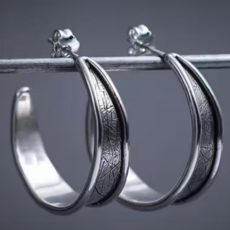 Vintage Hammered Handmade Hoop Earrings