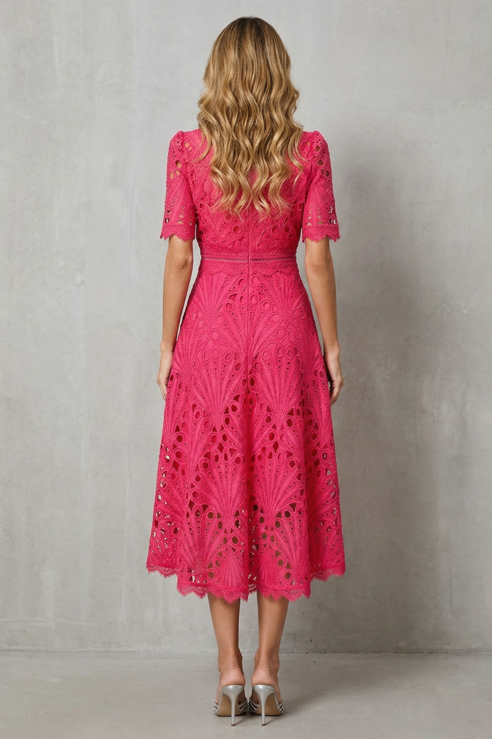 Charlisse – Ornate lace refinement – High-neck midi dress | EXCLUSIVE EDITION