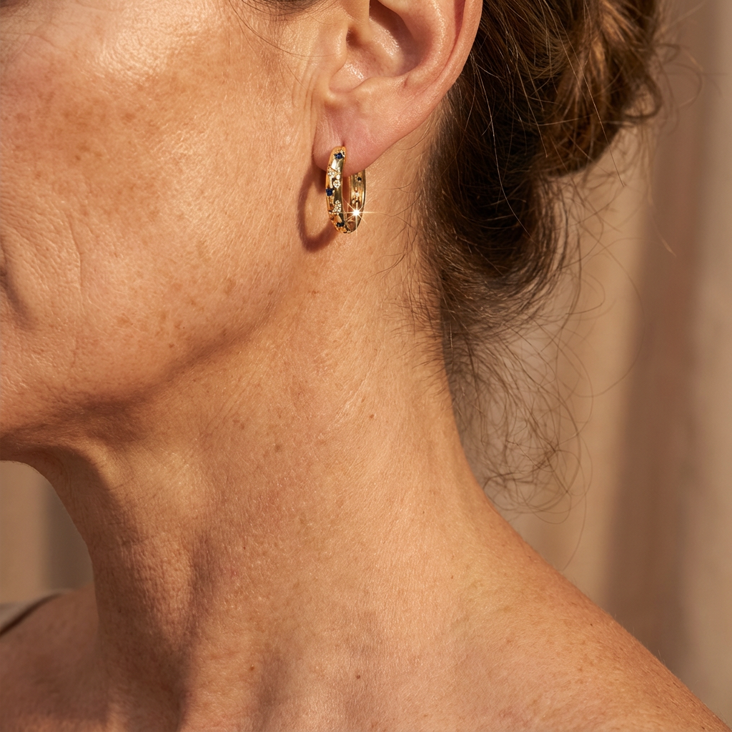 Vintage Celestial Star Hoop Earrings