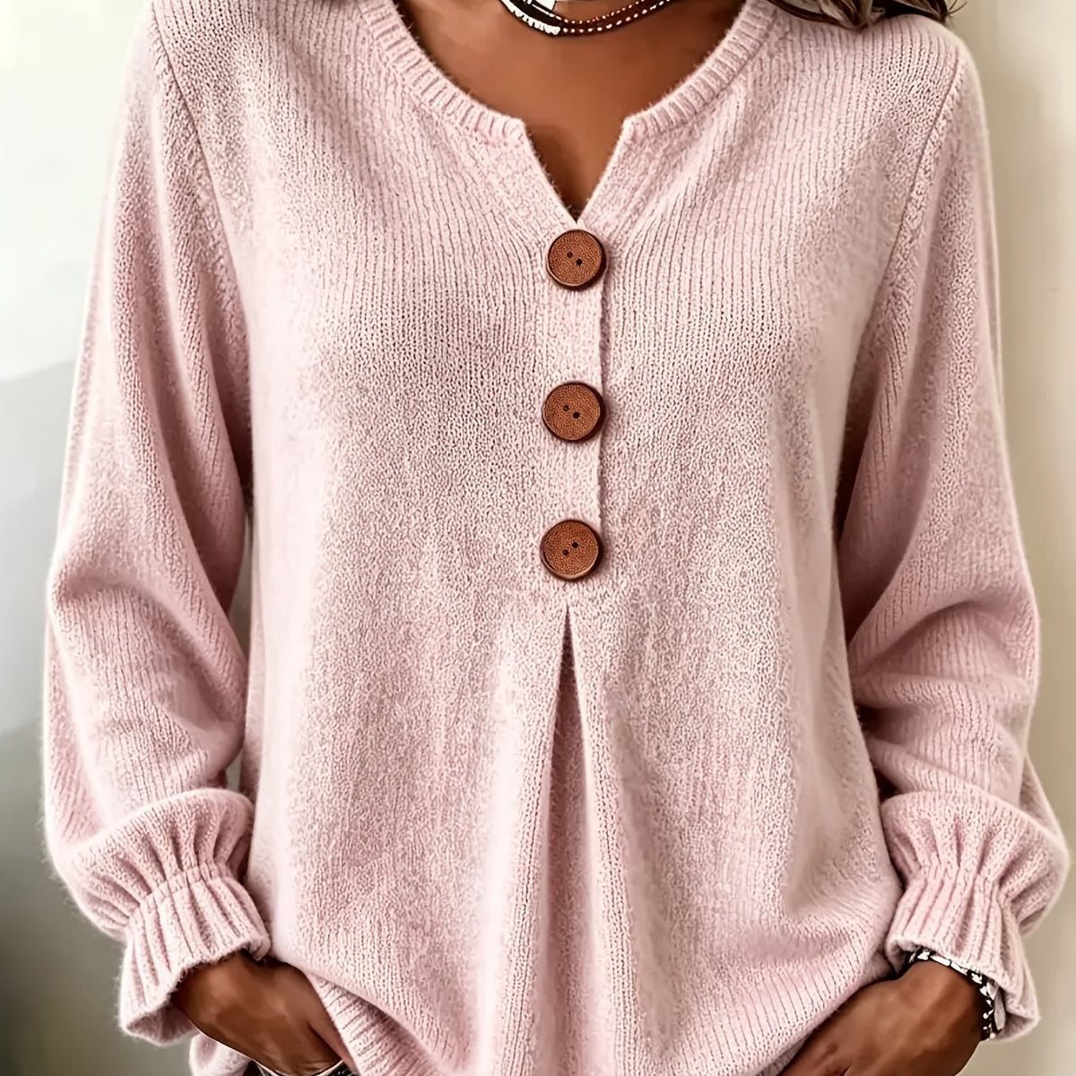 Cozy Pullover with Bell and Long Sleeves