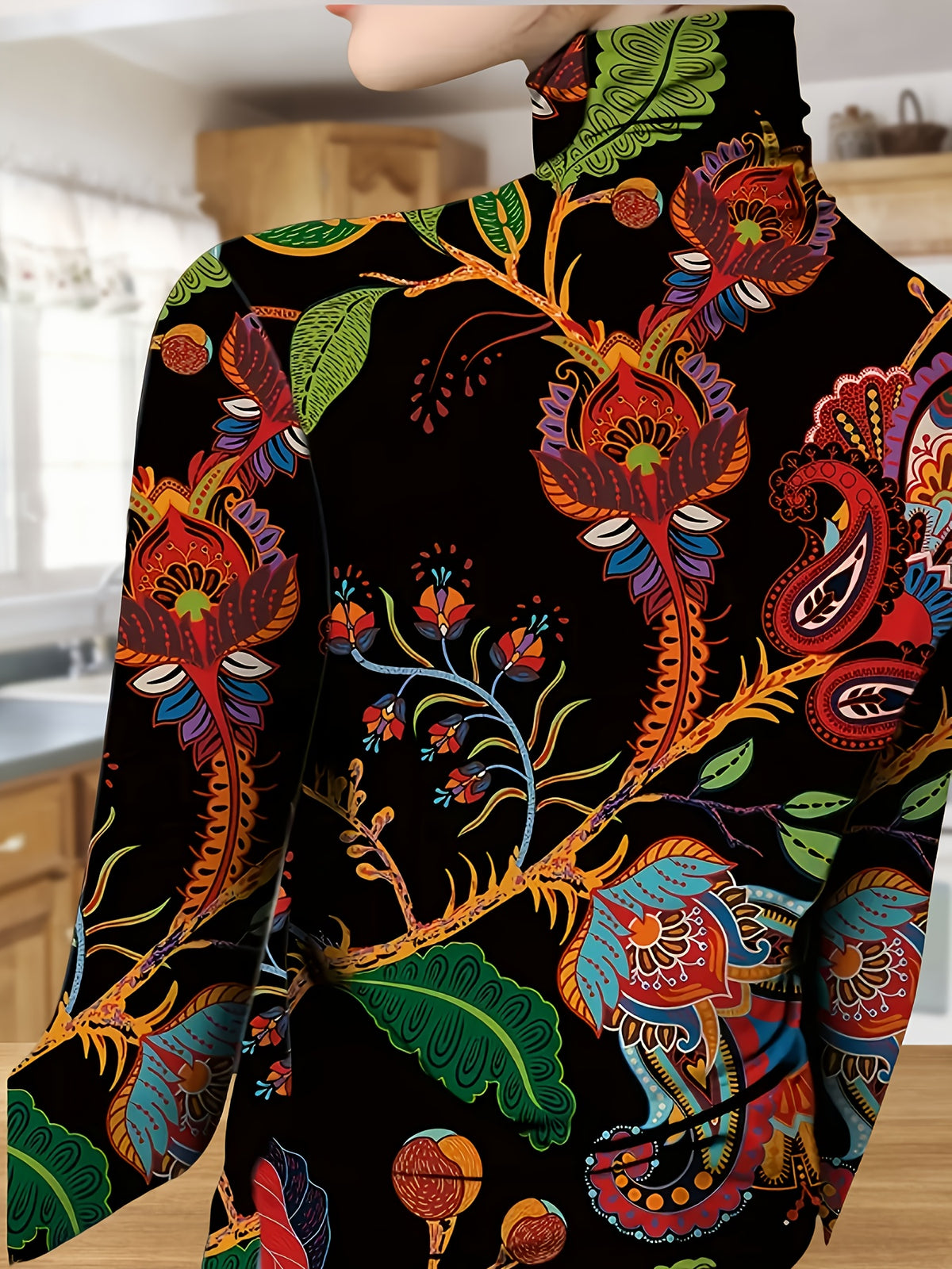 Josefine | Floral High-Neck Turtleneck
