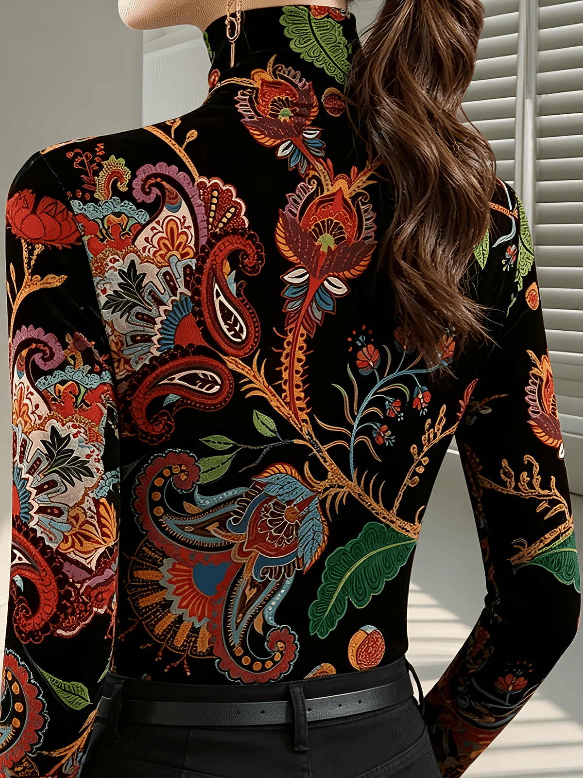 Josefine | Floral High-Neck Turtleneck