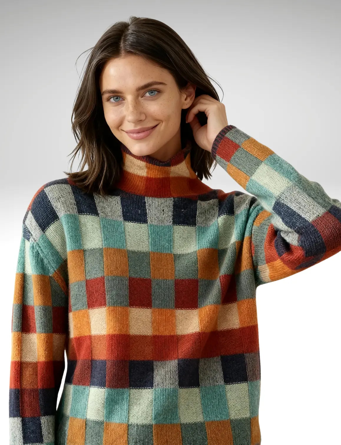 Marlow Check Turtleneck