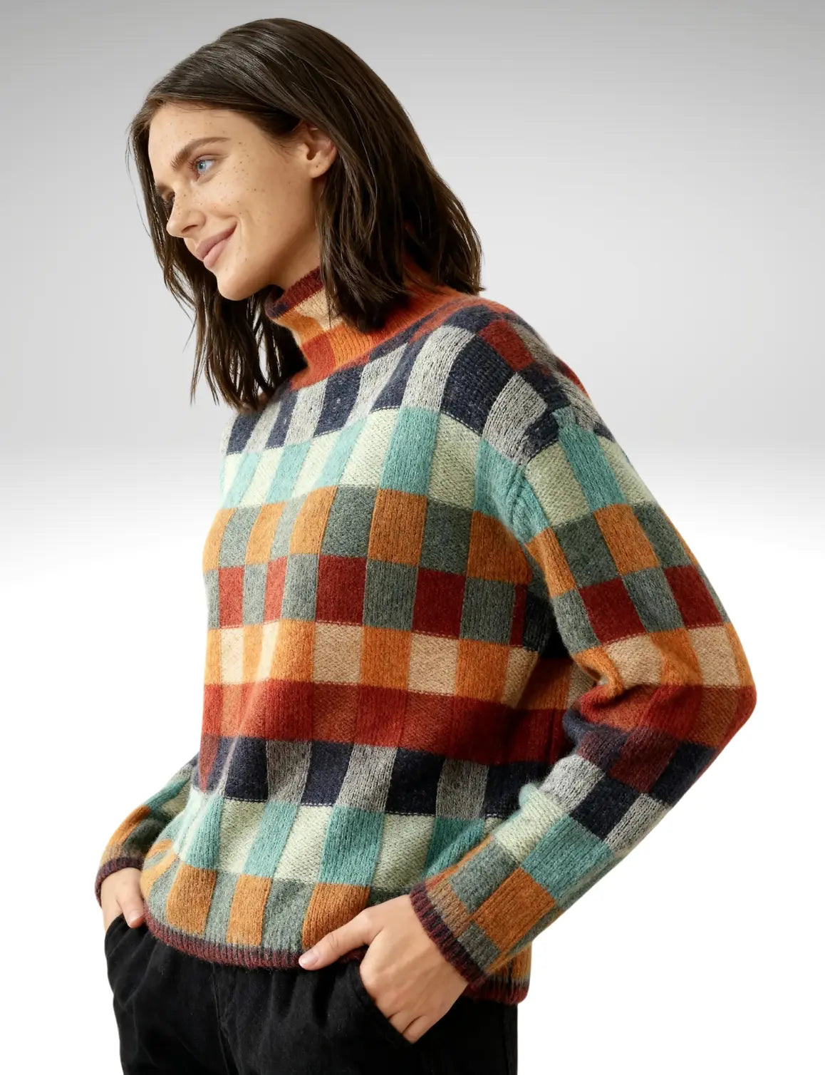 Marlow Check Turtleneck