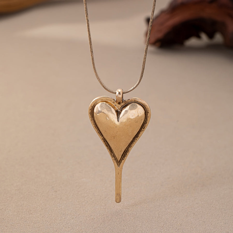 Bohemian Minimalist Heart Pendant Necklace
