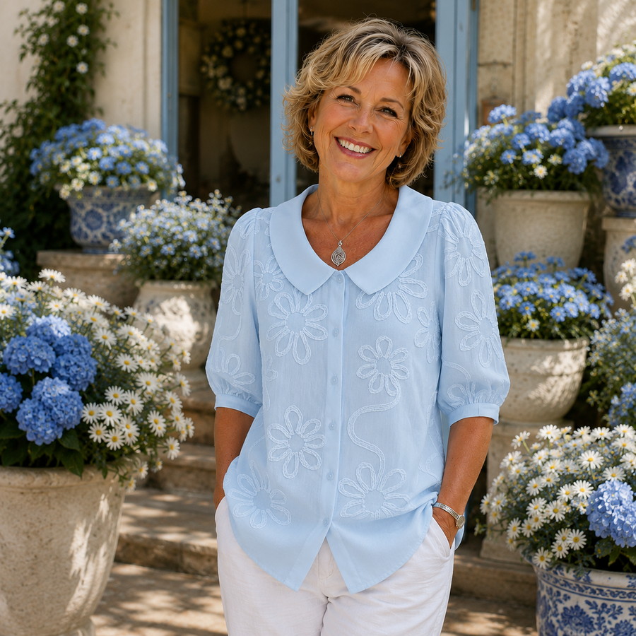 Fiora™ │ Elegant Floral Blouse