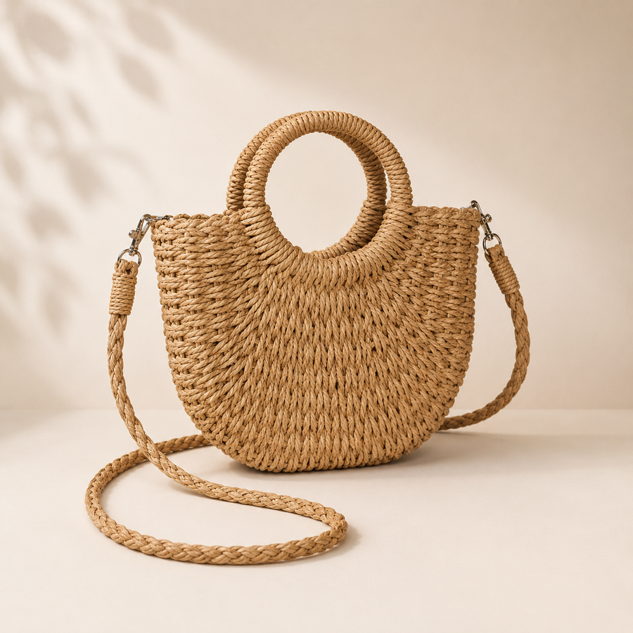 The Marisol™ | Handwoven Half-Moon Crossbody