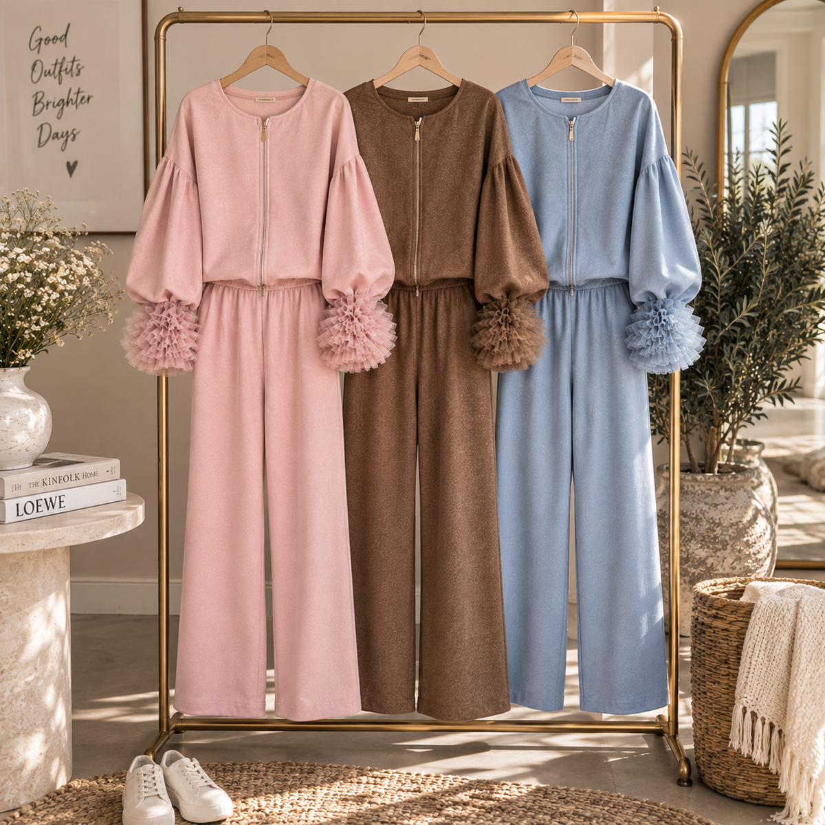Marisol Lantern Sleeve Two-Piece Set