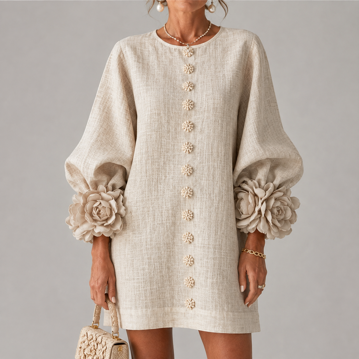 Floral Button-down Mini Dress
