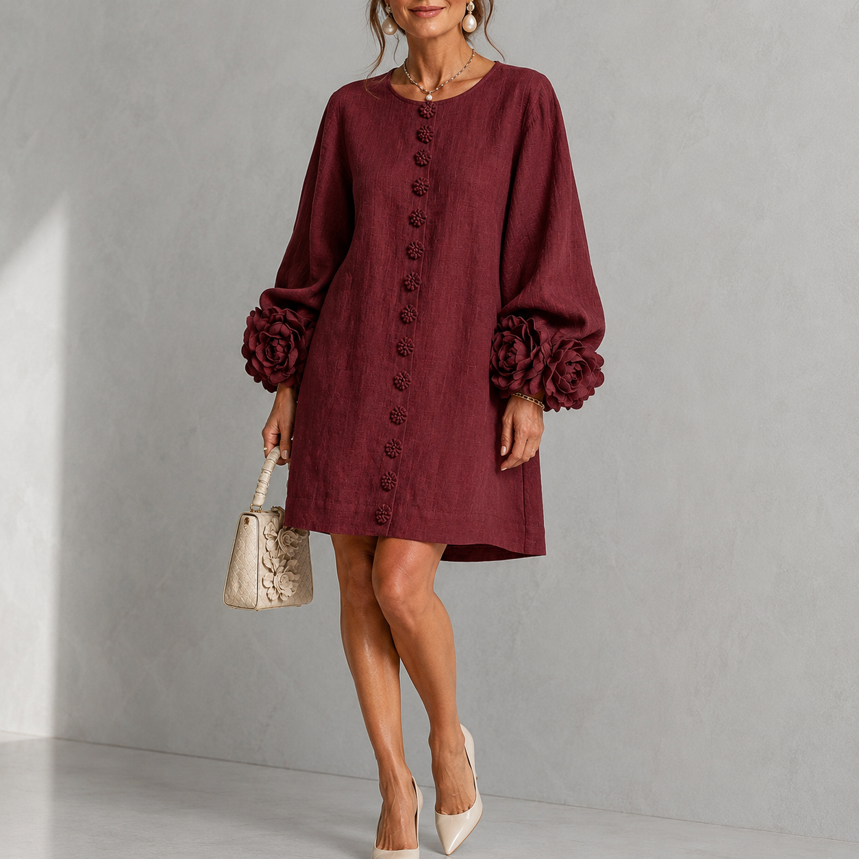 Floral Button-down Mini Dress