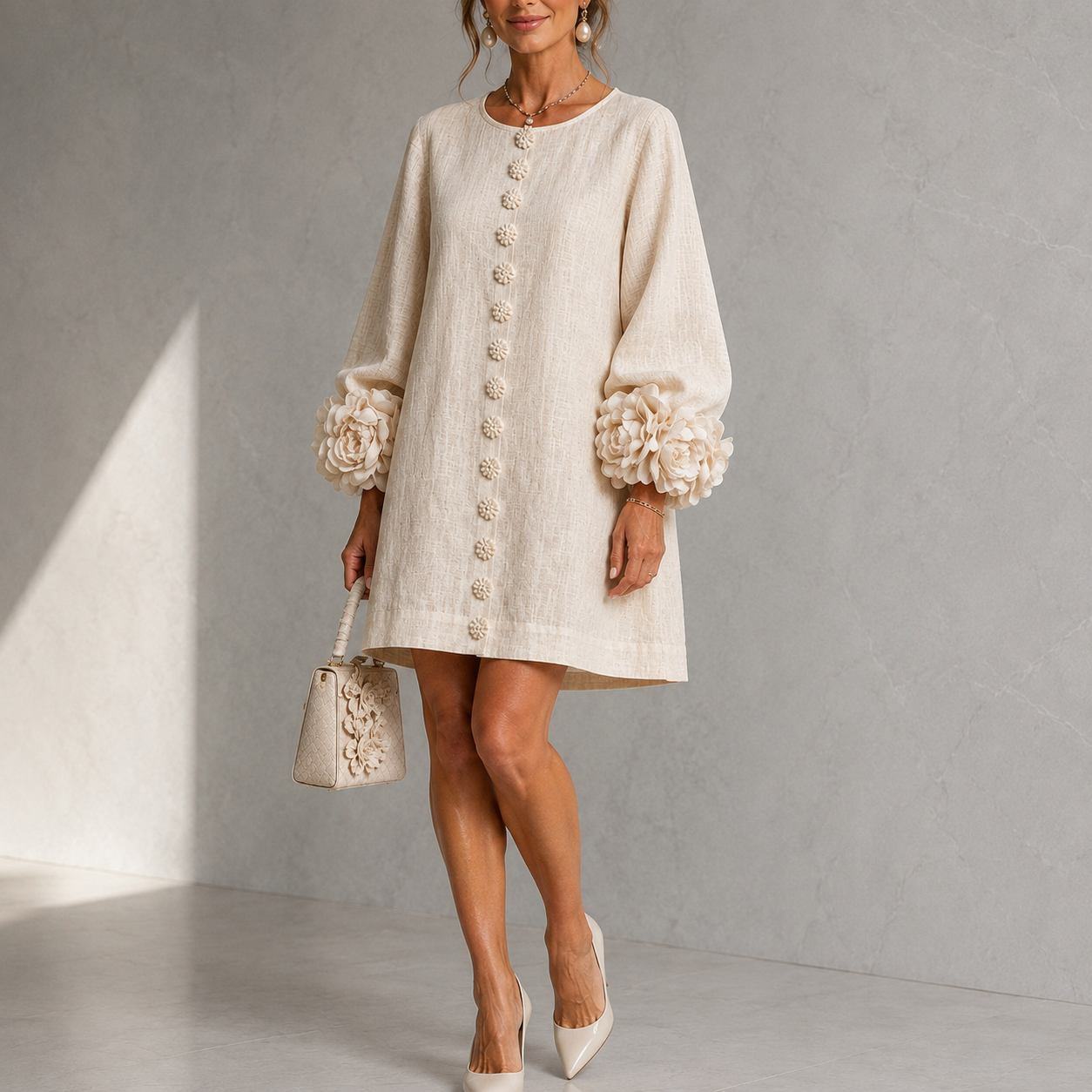Floral Button-down Mini Dress