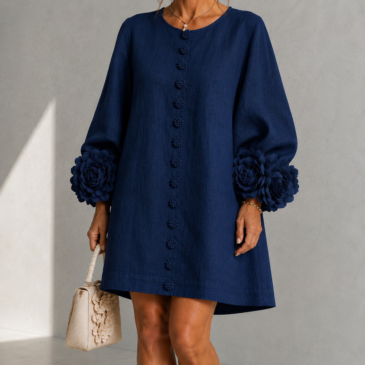 Floral Button-down Mini Dress