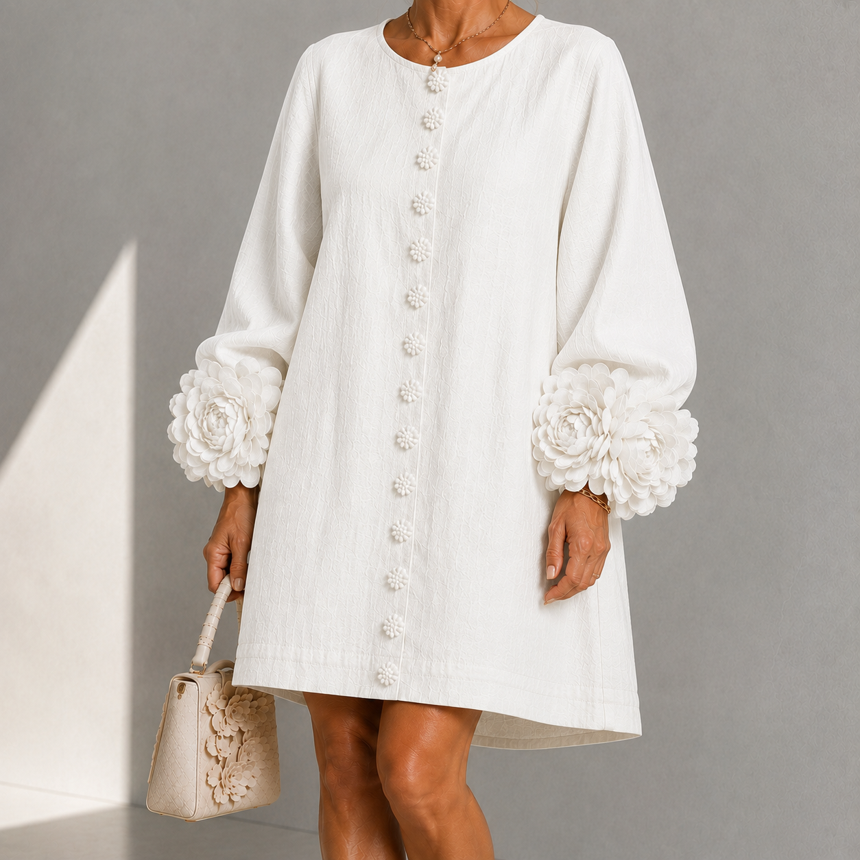 Floral Button-down Mini Dress