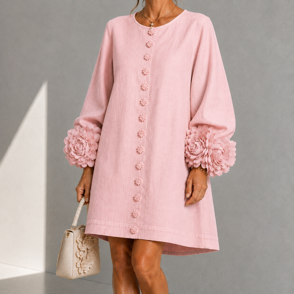 Floral Button-down Mini Dress