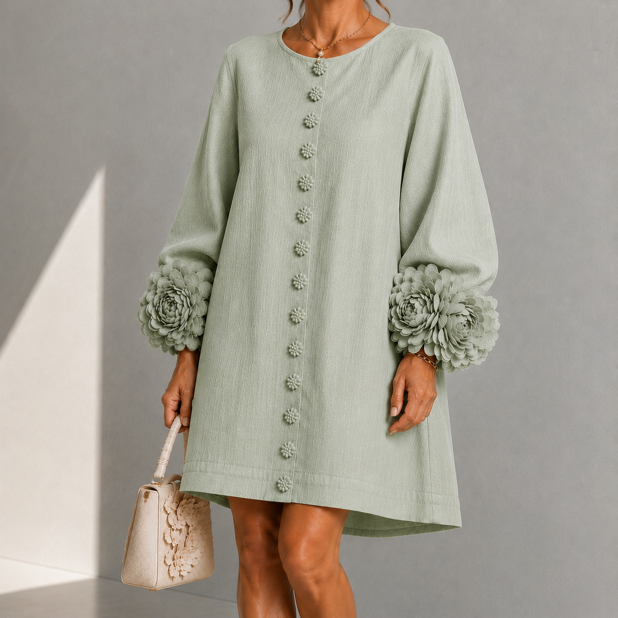 Floral Button-down Mini Dress