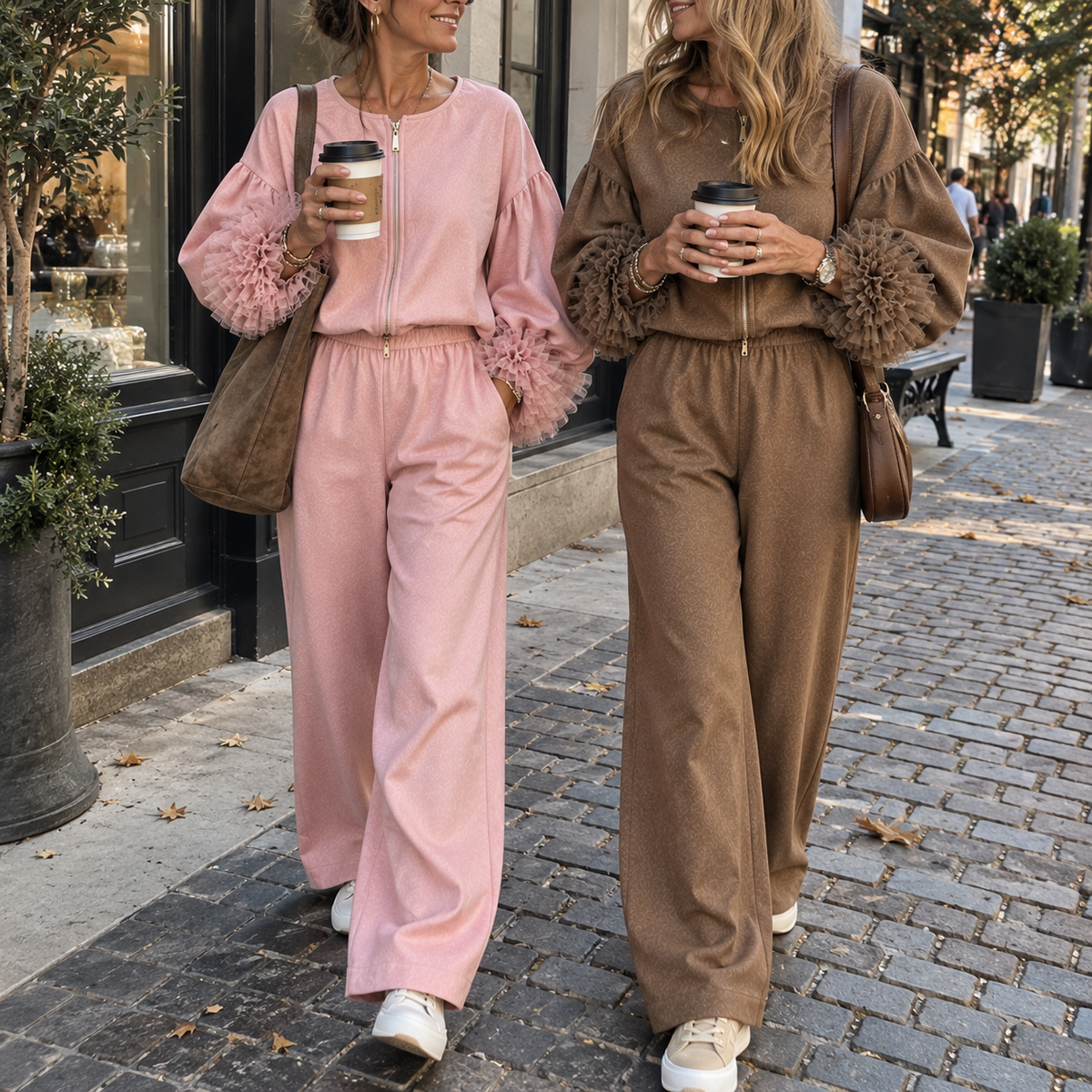 Marisol Lantern Sleeve Two-Piece Set