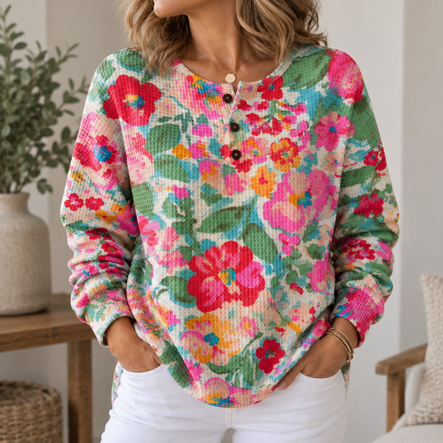 Maja | Soft Sweater with Colorful Flowers