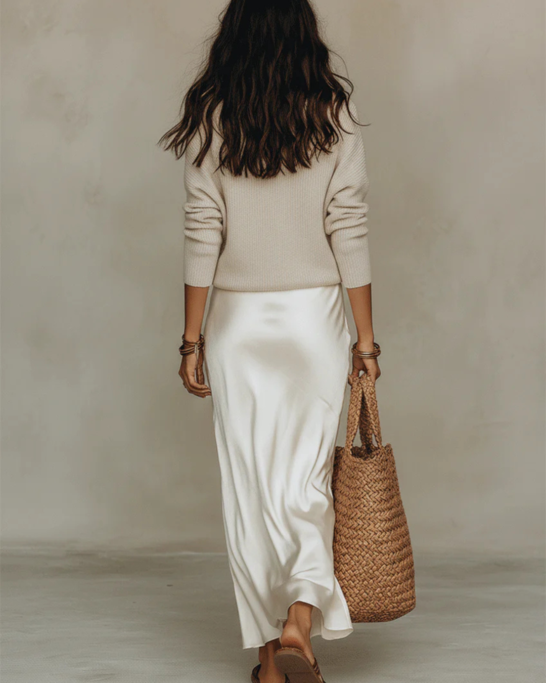 Carol - Silk Slip Dress & Knit Set