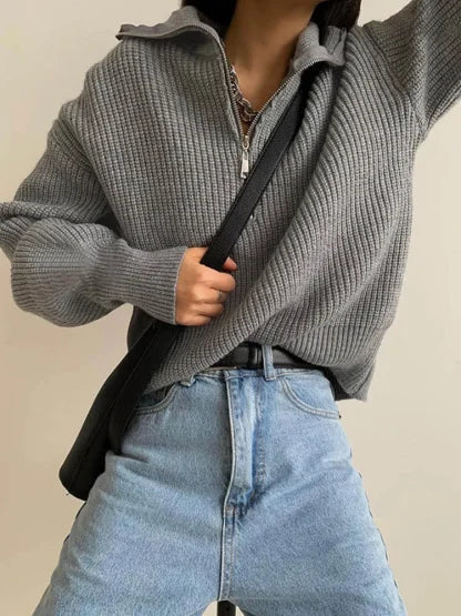 Ava Zip-Collar Knit