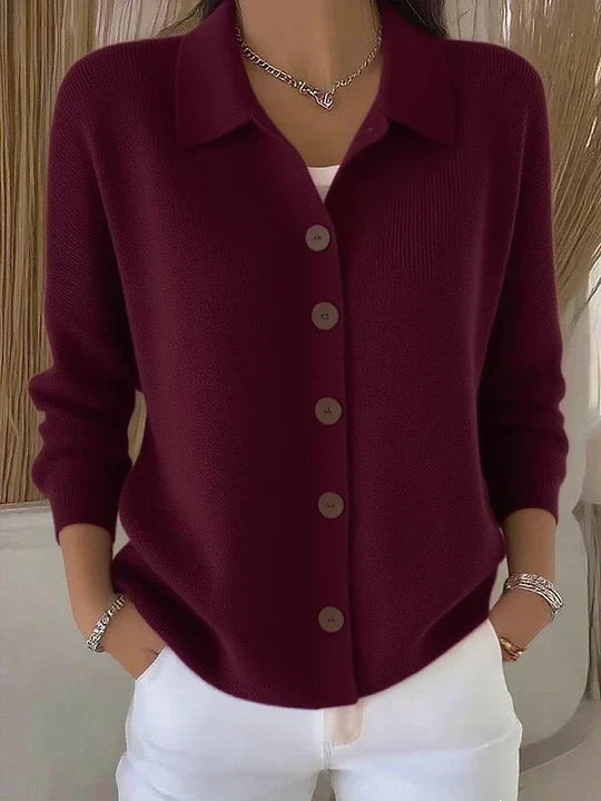 Josephine™ | Button-Front Collared Cardigan