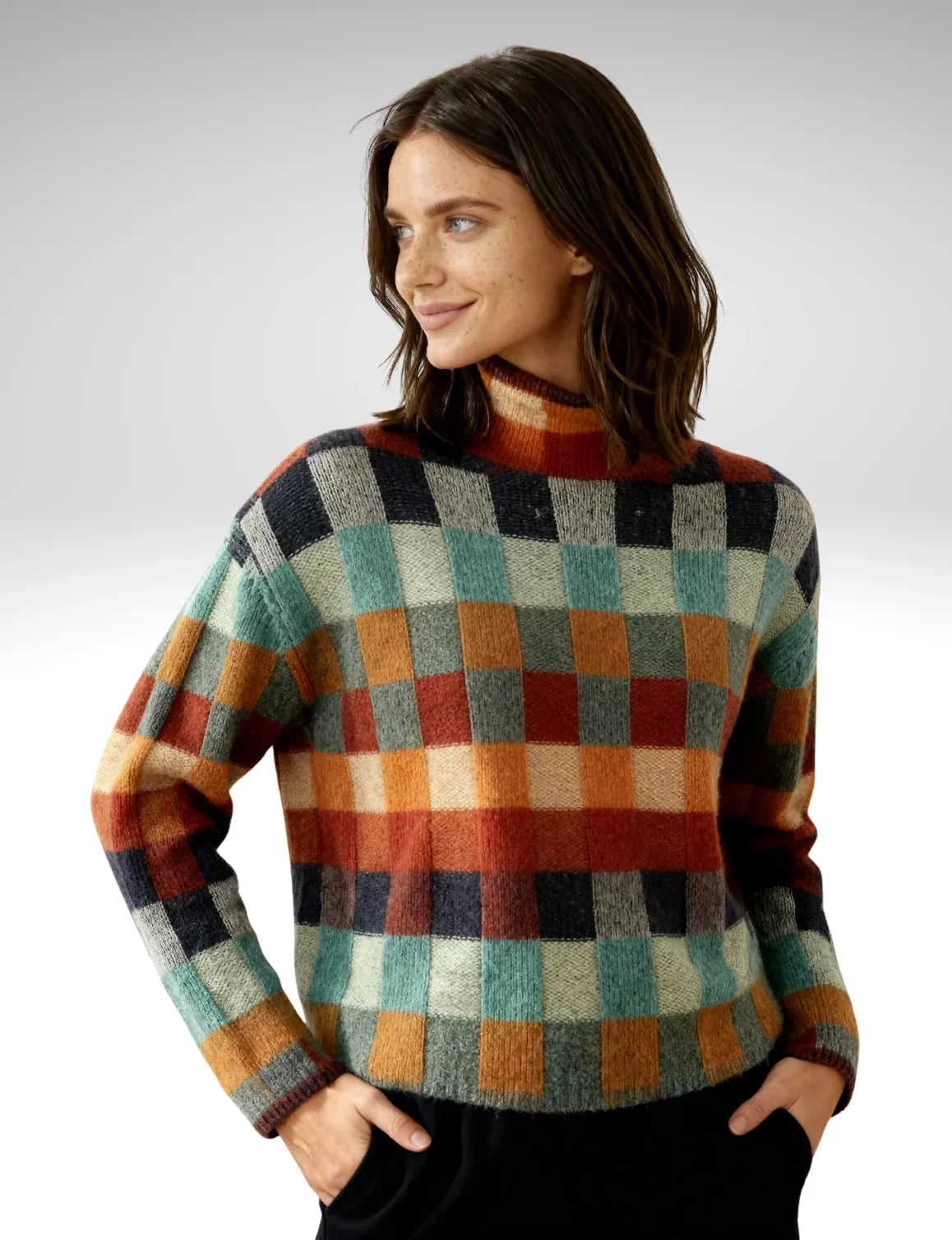 Marlow Check Turtleneck