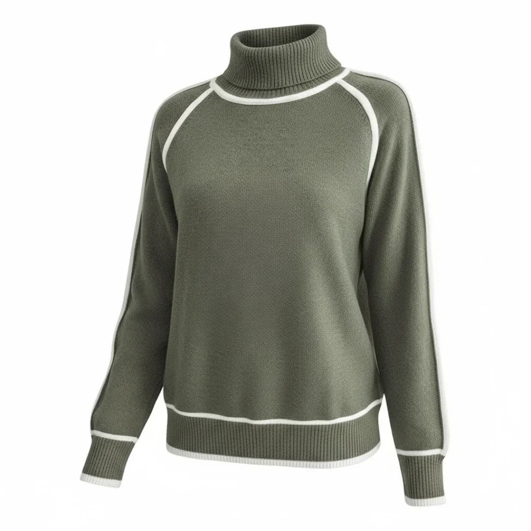 Piped Turtleneck Jumper