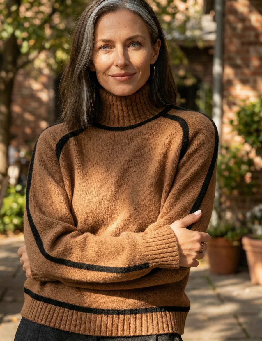 Contrast Trim Roll-Neck Jumper