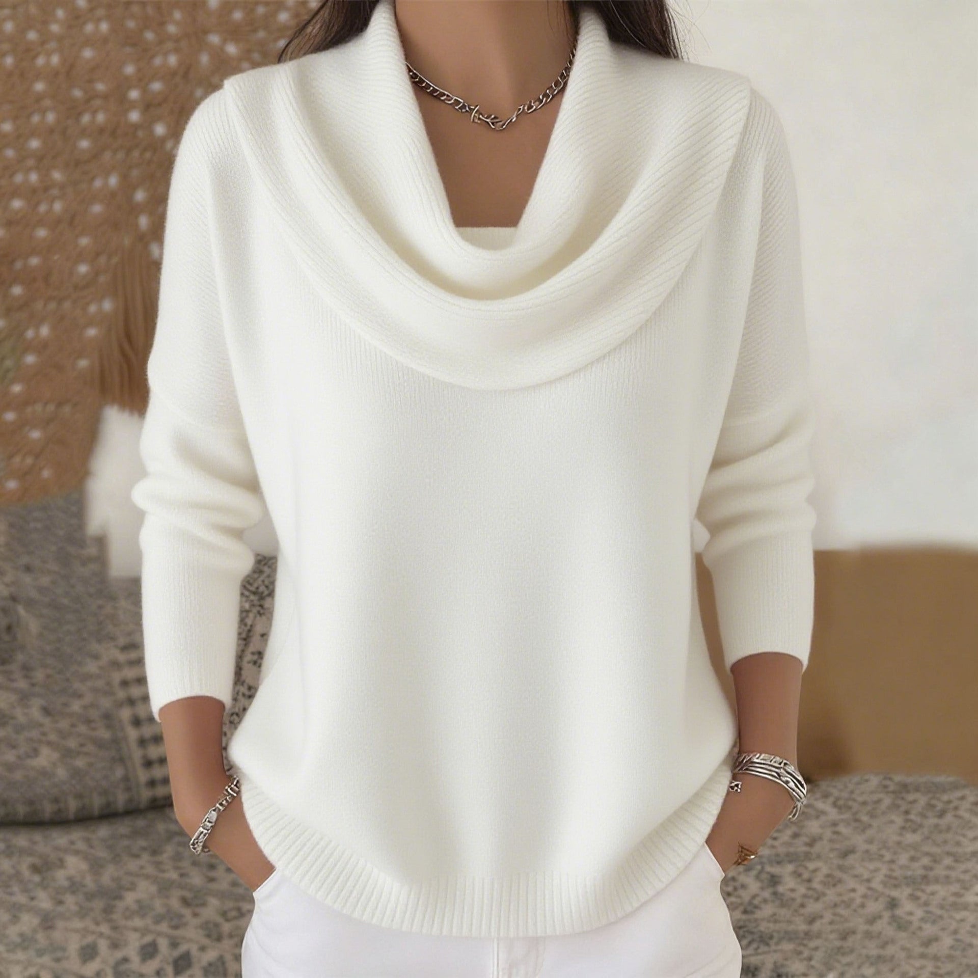 Claire | Draped Collar Knit