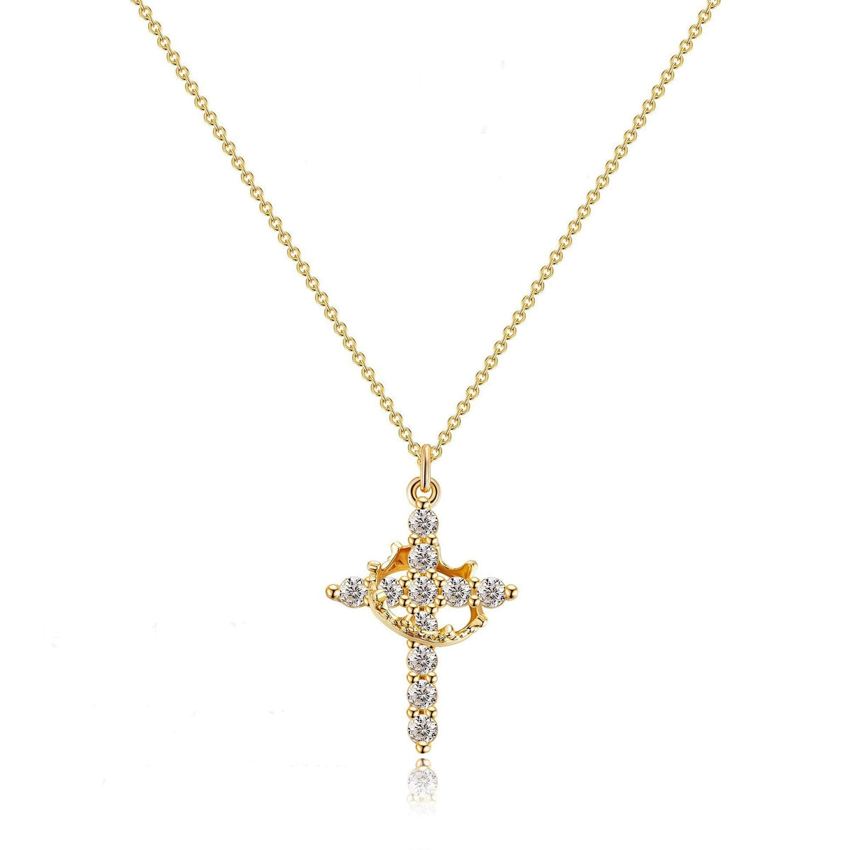 The Eternal Cross & Crown Necklace