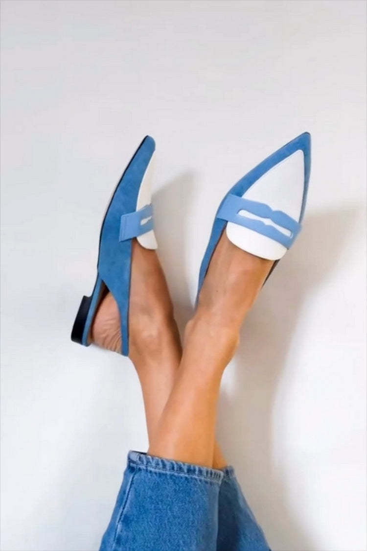 Blue Slingback Loafers