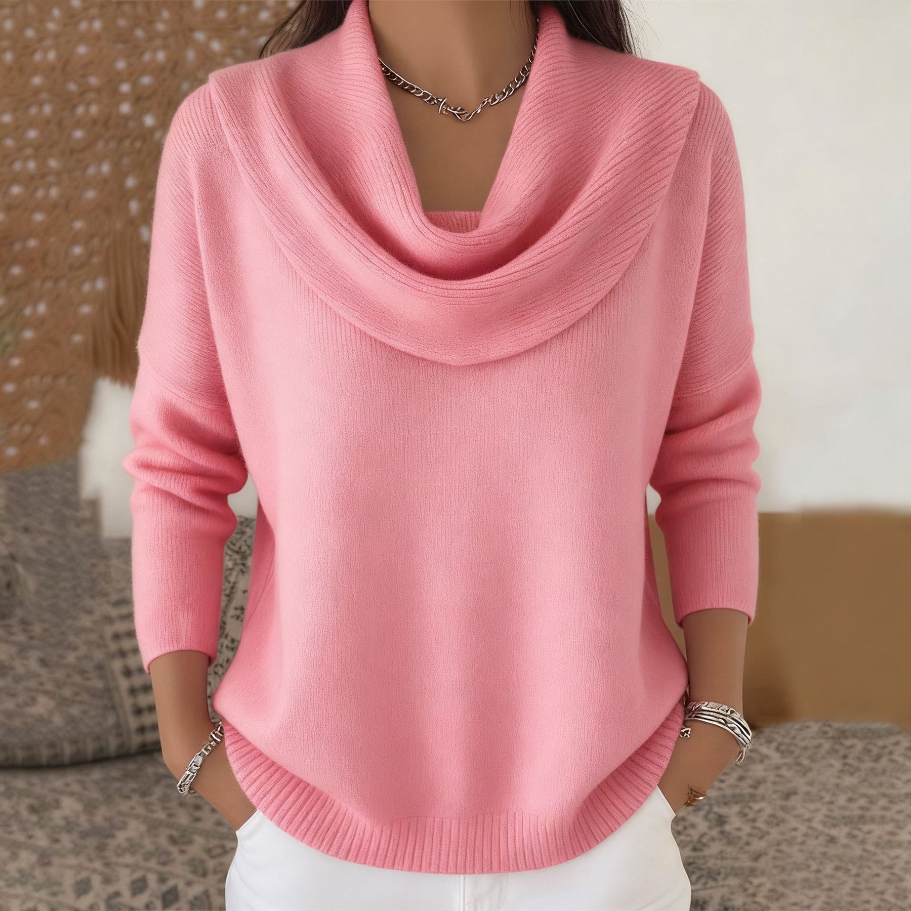 Claire | Draped Collar Knit