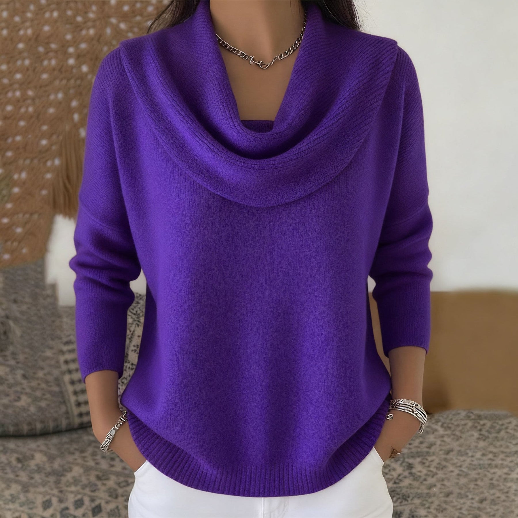 Claire | Draped Collar Knit