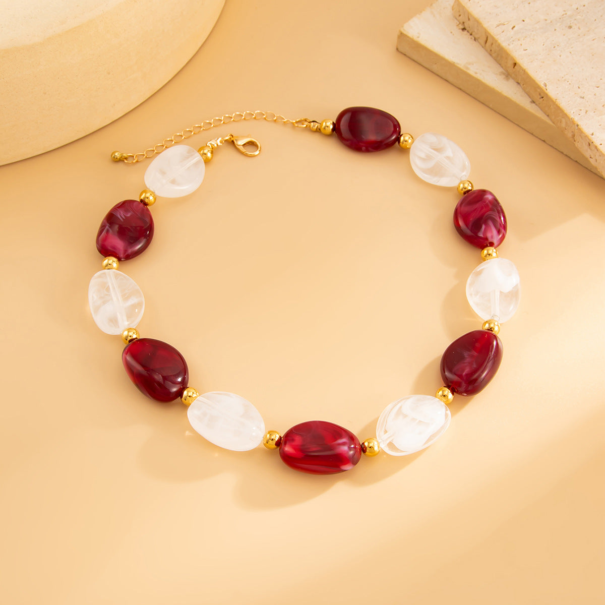 Bohemian Geometric Asymmetrical Beaded Necklace