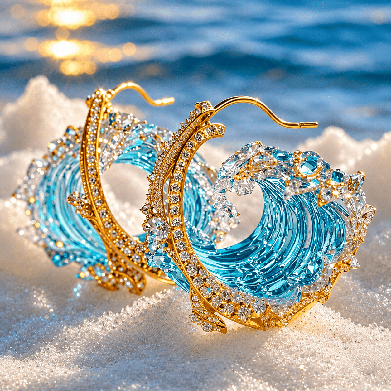 Ocean's Oath Gold Earrings