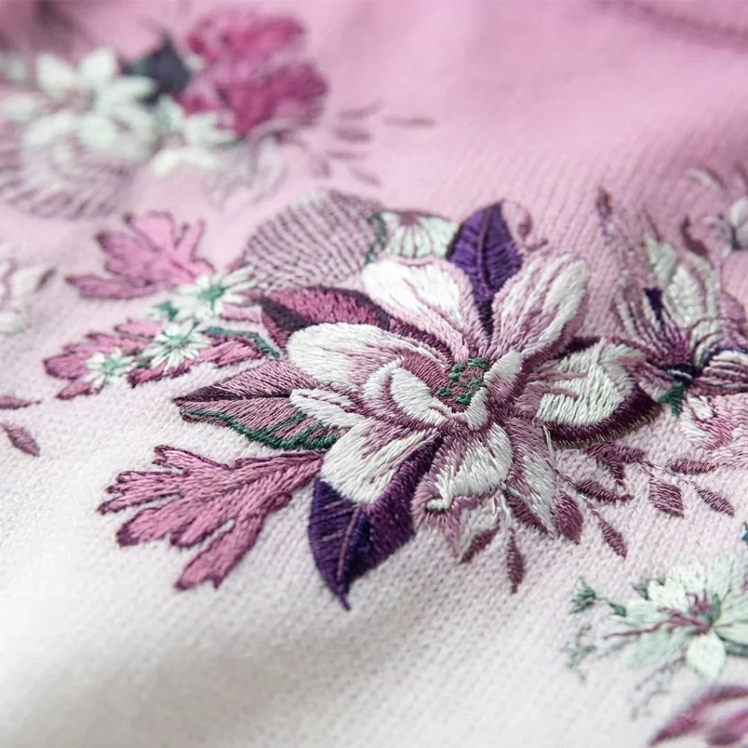 Alba| Floral Cotton Sweater with High Neck