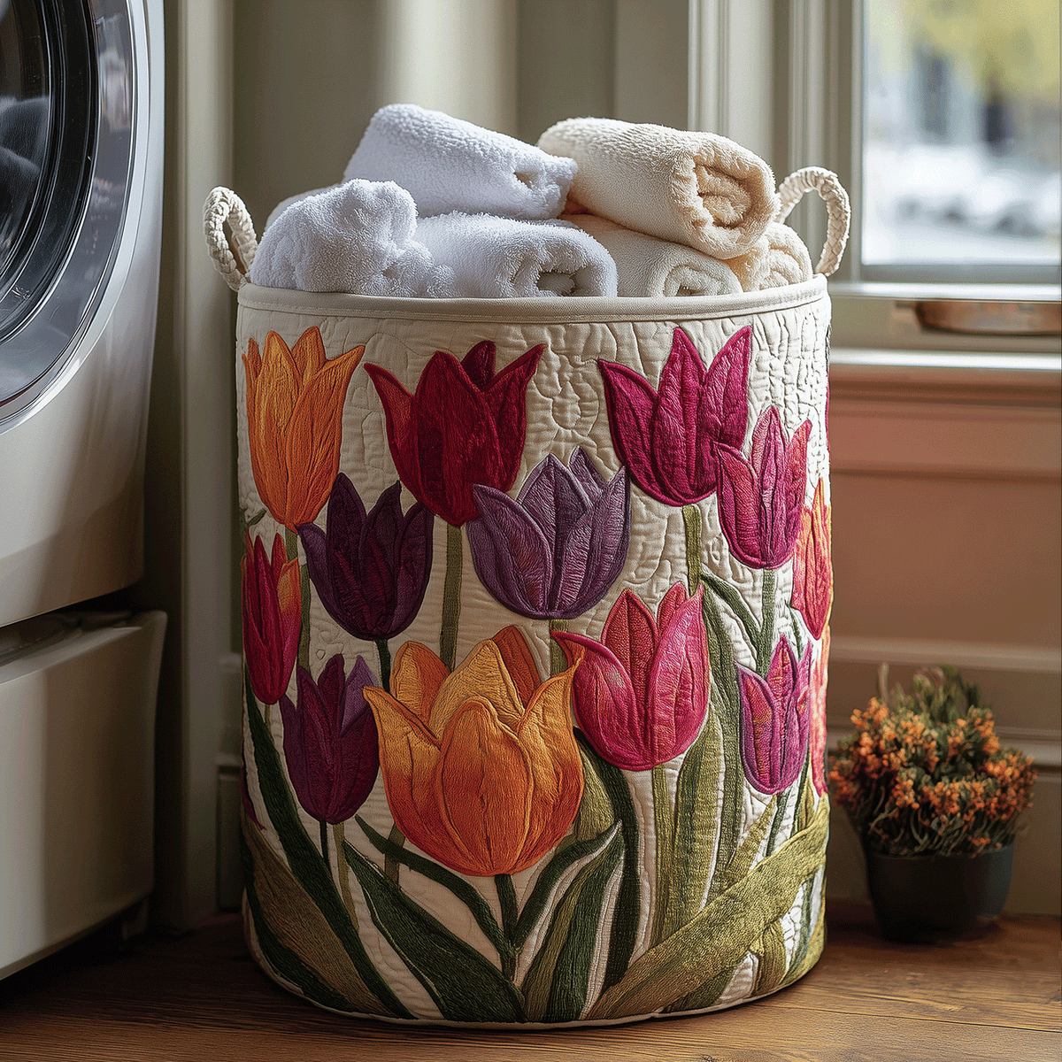 LILY | TULIP JOY WOVEN LAUNDRY BASKET