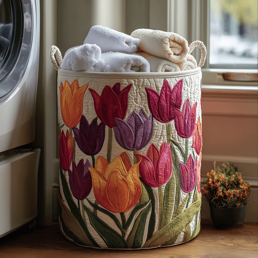 LILY | TULIP JOY WOVEN LAUNDRY BASKET